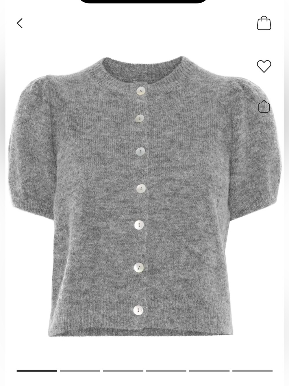 Doen Grey Anisa Short-Sleeve Cardigan - XS